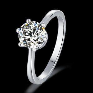 Brilliant Moissanite Diamond Solitaire Ring.
